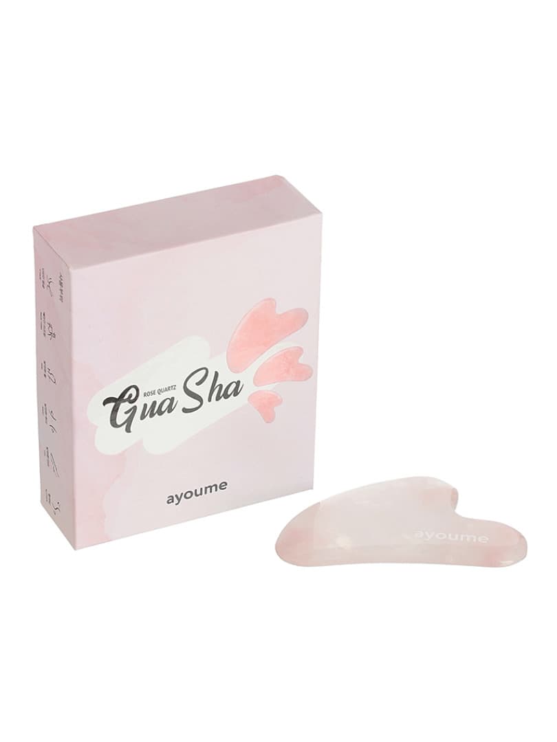AYOUME Mассажер ГУАША для лица (кварц розовый) Massager GUASHA rose quartz