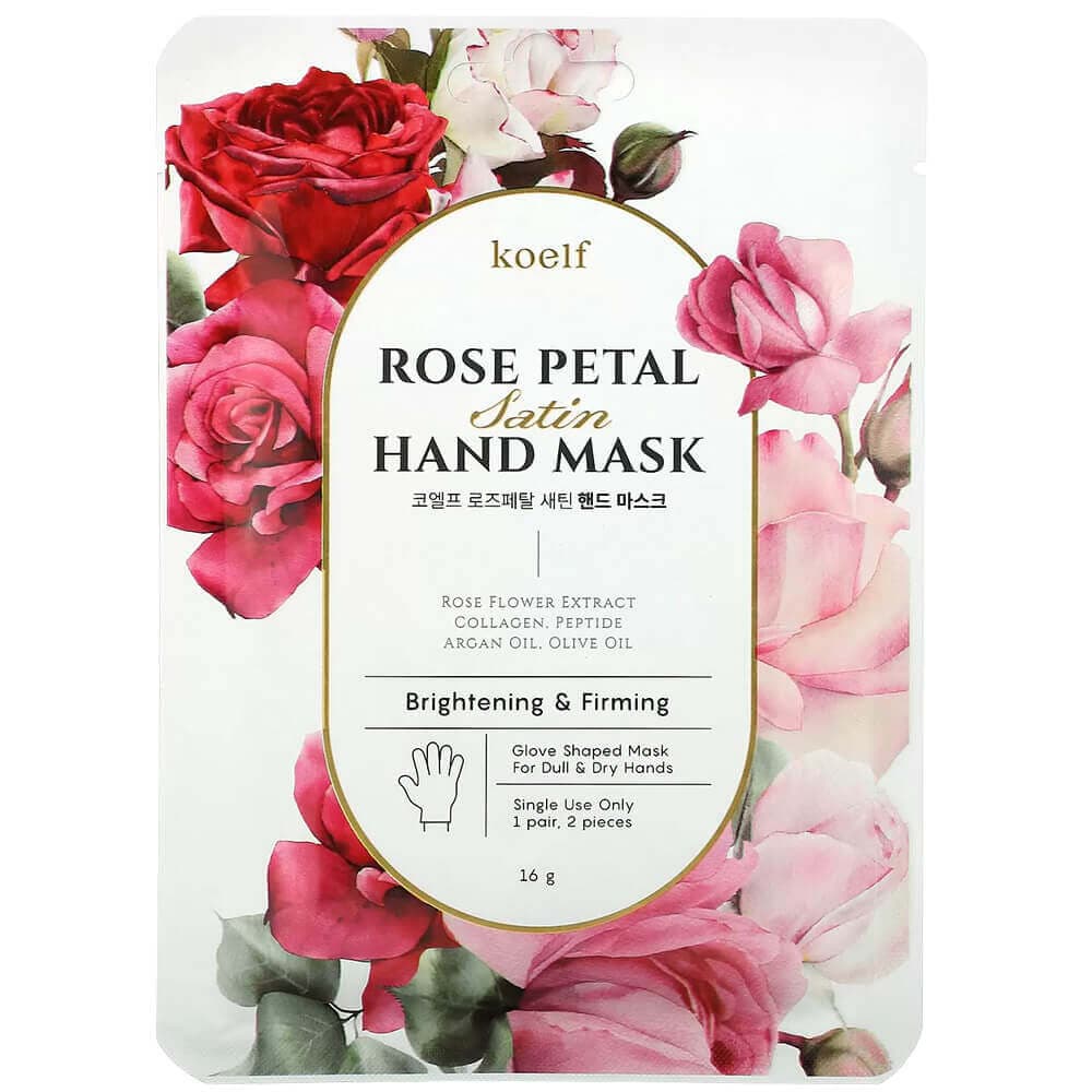 Koelf Маска-перчатки для рук с экстрактом розы Rose Petal Satin Hand Mask 16гр х 5шт