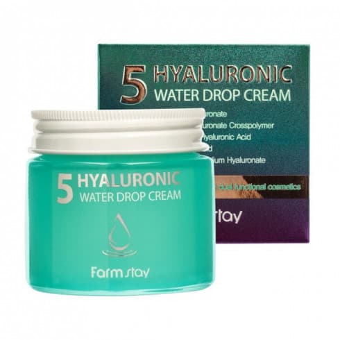 FARMSTAY КРЕМ С 5 ВИДАМИ ГИАЛУРОНОВОЙ КИСЛОТЫ 5 HYALURONIC WATER DROP CREAM 80ml