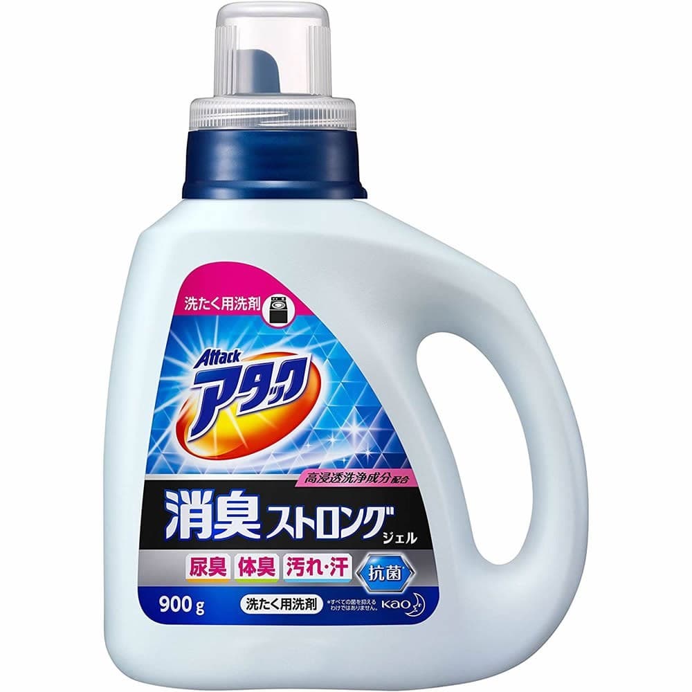 KAO Жидкое средство "Attack Deodorant Strong Gel" для стирки (против неприятных запахов, с ярким ароматом) 900 г, флакон / 10