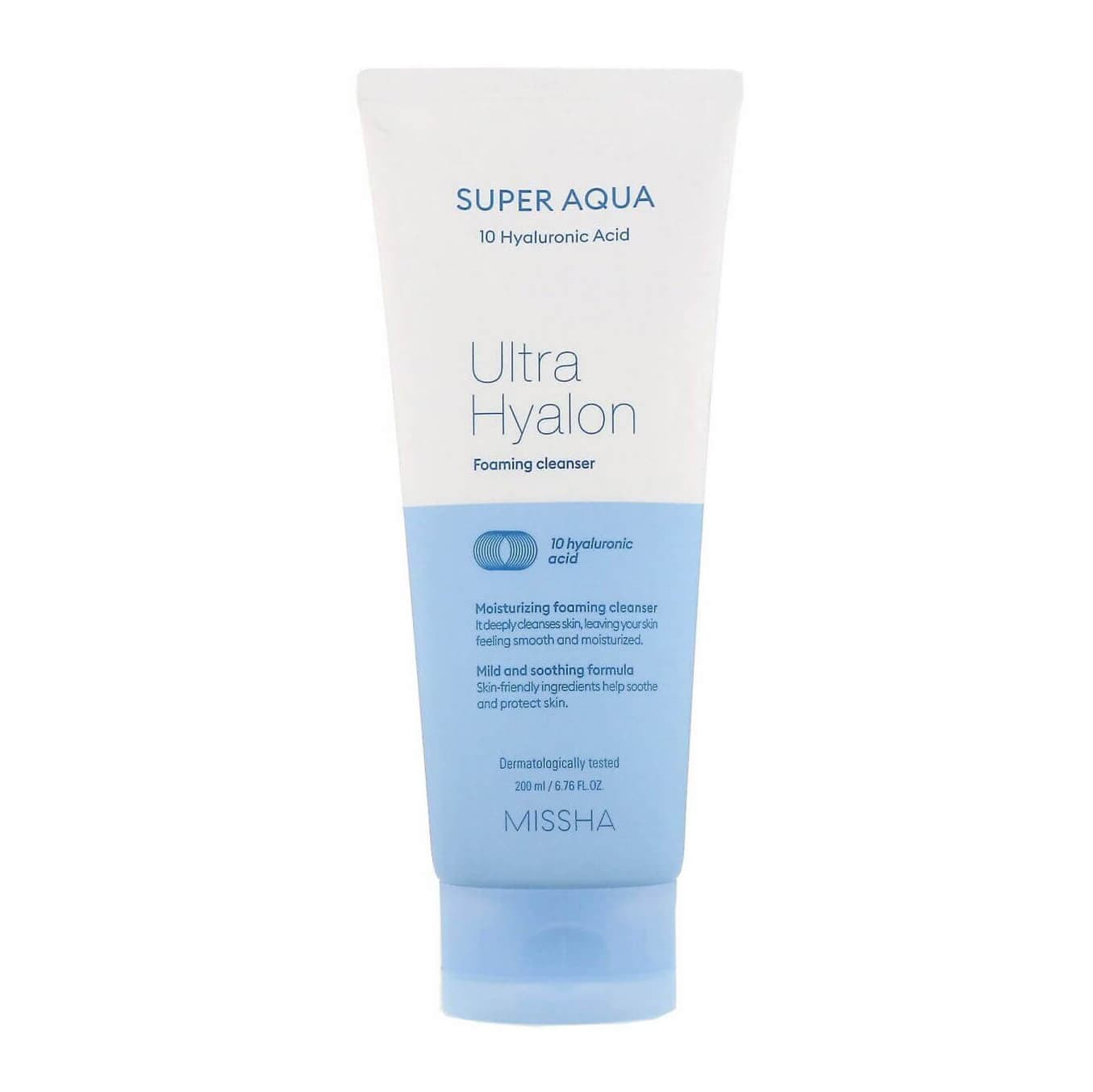 MISSHA Увлажняющая пенка с гиалуроновой кислотой Super Aqua Ultra Hyaluron Cleansing Foam 200мл