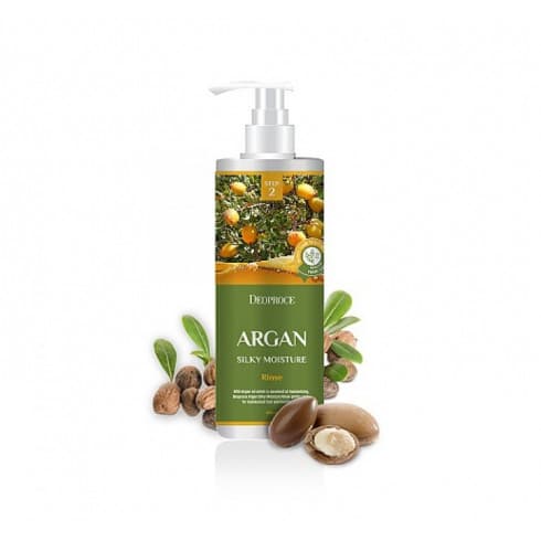 DEOPROCE Увлажняющий восстанавливающий бальзам с арган. маслом RINSE ARGAN SILKY MOISTURE(1000 мл)