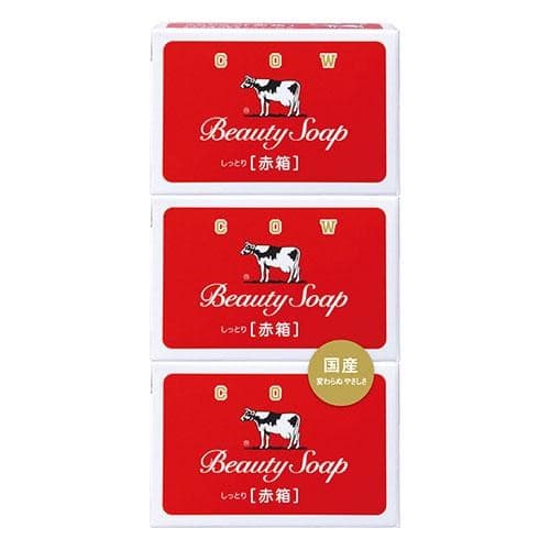 COW Молочное увлажняющее туалетное мыло с пудровым ароматом роз «Beauty Soap» (кусок 90 г х 3 шт.) / 24