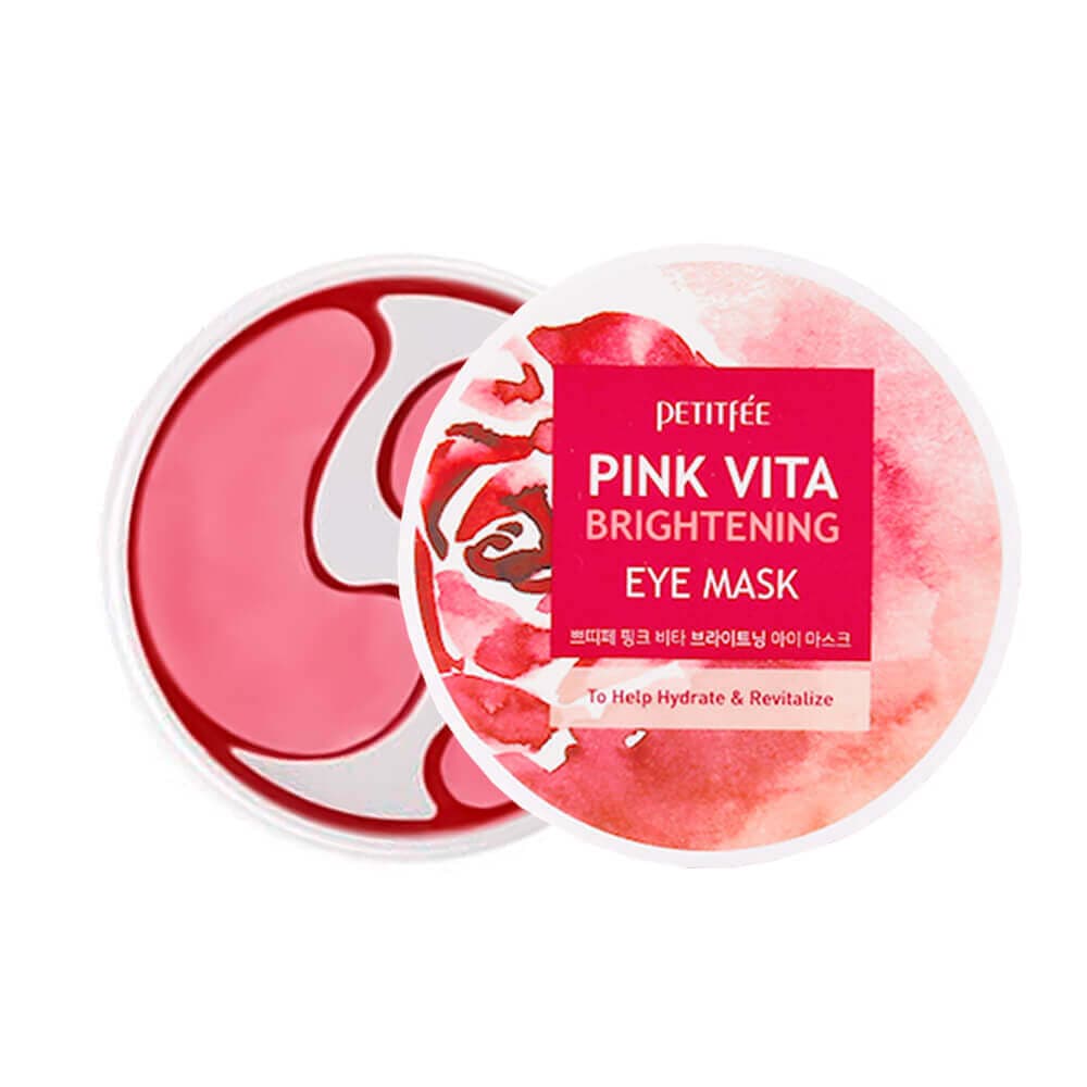 Petitfee Осветляющие патчи для глаз на основе эссенции розовой воды Pink Vita Brightening Eye Mask  60шт