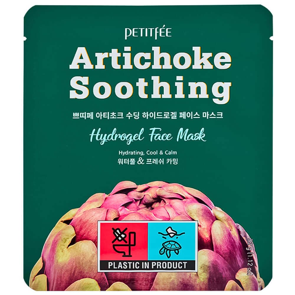 PETITFEE Маска гидрогелевая противоотёчная с артишоком Artichoke Soothing Hydrogel Face Mask 32g