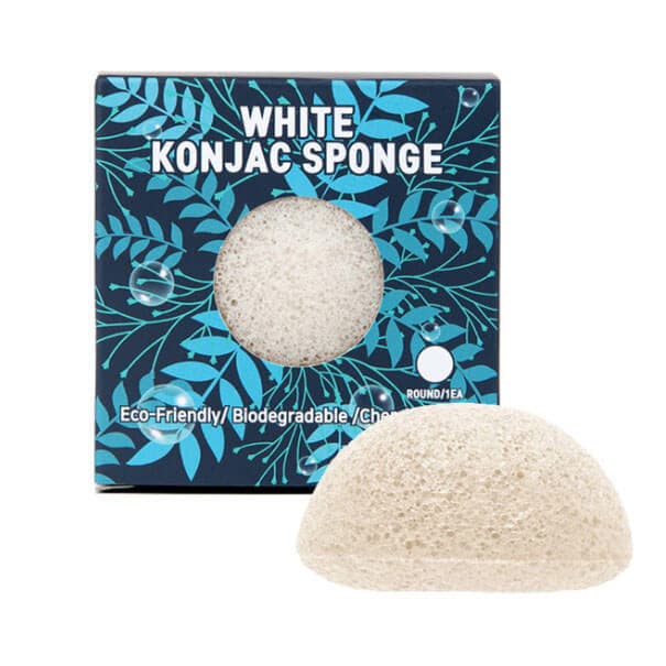 TRIMAY Спонж конняку White Konjac Sponge белый (в коробочке) 1шт