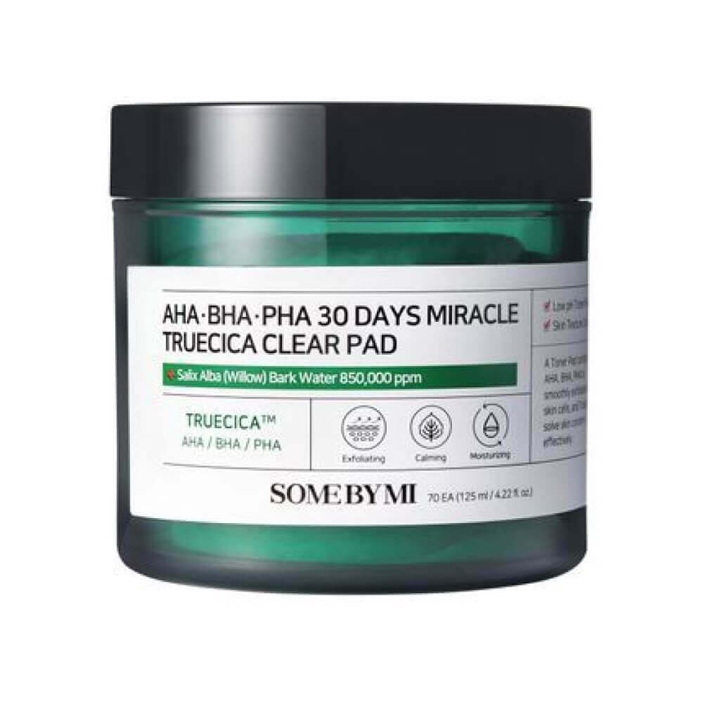 Some by mi Очищающие пэды для проблемной кожи AHA BHA PHA 30 Days Miracle Truecica Clear Pad 70шт