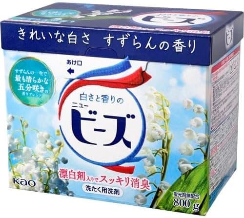 KAO Cтиральный порошок "New Beads Fragrance" с освежающим ароматом ландыша (ароматизированный, с отбеливающим эффектом) 800 г / 8