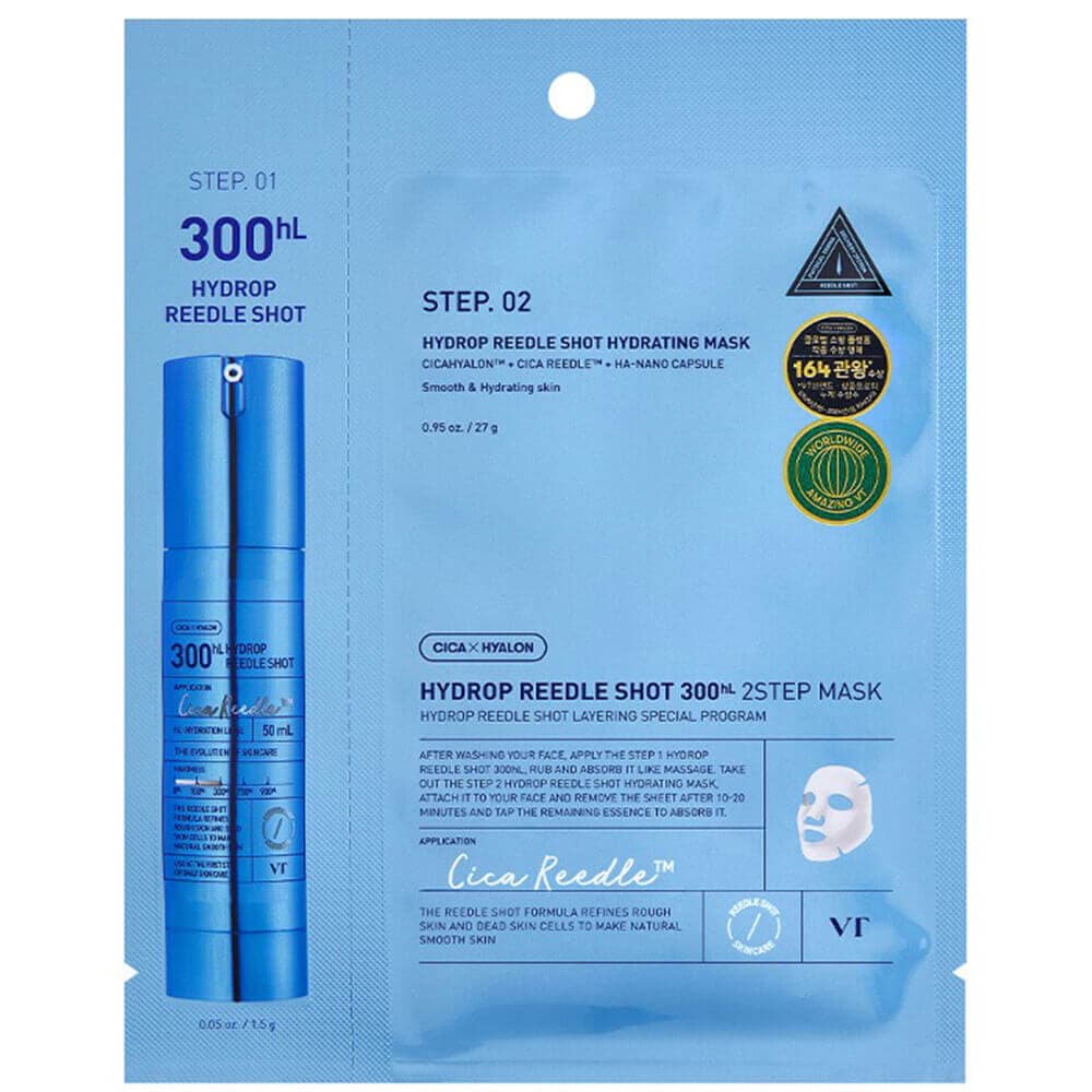 VT Cosmetics Маска тканевая увлажняющая с микроиглами Hydrop Reedle Shot 300hl 2step Mask
