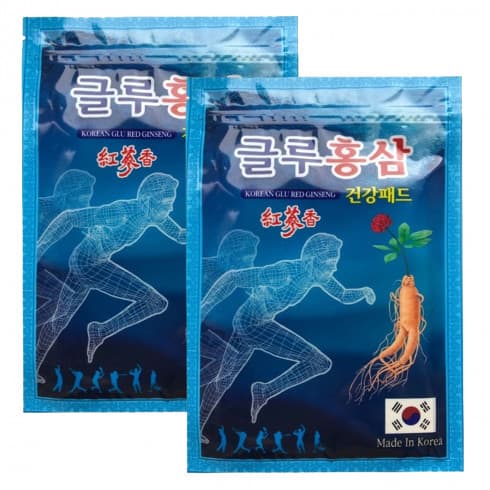 Daejeon Пластырь обезболивающий с красным женьшенем Korean Glu Red Ginseng  20шт х 5