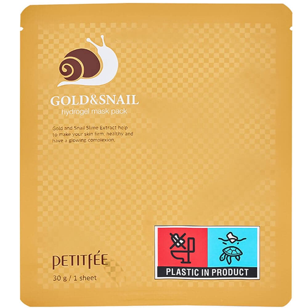PETITFEE Гидрогелевая маска для лица с муцином улитки Gold & Snail Hydrogel Mask Pack 32гр