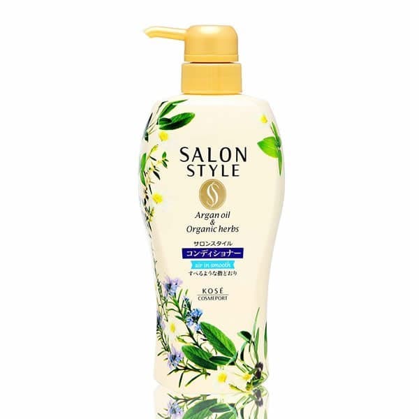 KOSE Кондиционер "Salon Style" для ухода за кожей головы и восстановления структуры волос с аргановым маслом и растительными экстрактами «Объём и гладкость» 500 мл / 12